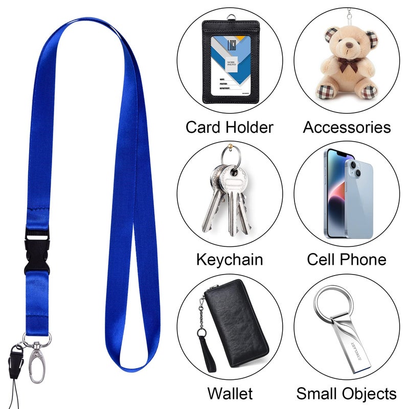 Wisdompro Office Lanyard, 5 Pack 22.5 inch Neck Strap Lanyard Keychain with Detachable Buckle, String Loop and Oval Clasp for Keys, ID Badges, USB Flash Drive, Phones, Name Tags - Assorted Colors - Image 4